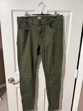 Garage Olive Green Skinny Jumpsuit-Style Pants
